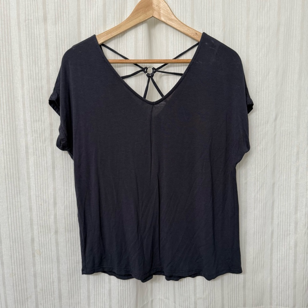 Papermoon🌙 Ampton Rivet Back Detail Knit Top Dark Slate Blue